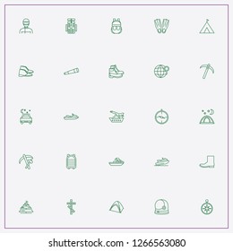 icon set about adventure with  camping, water scooter and icebreaker