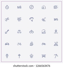 icon set about adventure with   camping tent, stingray and landscape