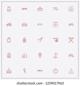 icon set about adventure with keywords compass, life vest and on off