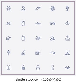 icon set about adventure with keywords bicycle mountain sport, sailor and bicycle