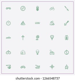 icon set about adventure with keywords compass, boaqt and landscape