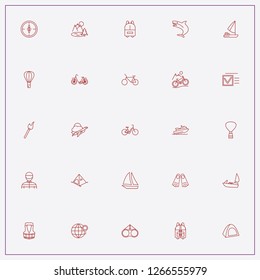 icon set about adventure with keywords globe, water scooter and racer