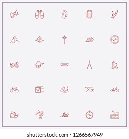 icon set about adventure with keywords boaqt, backpack and compass