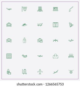 icon set about airport with keywords taxi, baggage sstroller and airstrip