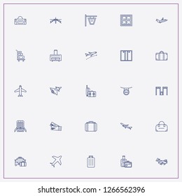 icon set about airport with  airport luggage storage, metal detector and baggage