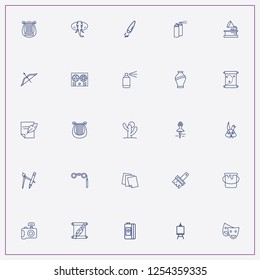 icon set about art with keywords ballerina, paint brush and cactus
