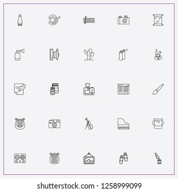 icon set about art with keywords piano keys, wall picture and glue