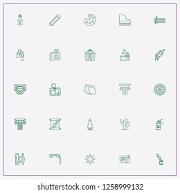 icon set about art with keywords gramophone, architecture and sun