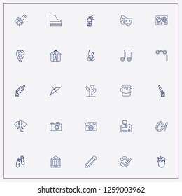 icon set about art with keywords brushes, vase and theater