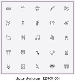 icon set about art with keywords palette, ballet shoes and rabbit