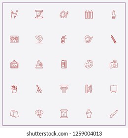 icon set about art with keywords graphic, scroll and architecture column