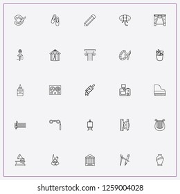 icon set about art with keywords rabbit, elephant and music note
