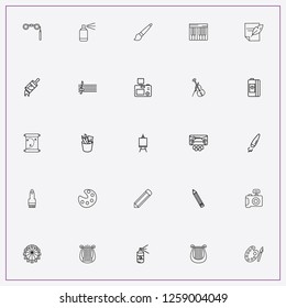 icon set about art with keywords violin, photo camera and ferris wheel