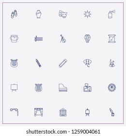 icon set about art with keywords easel, curtains and theater