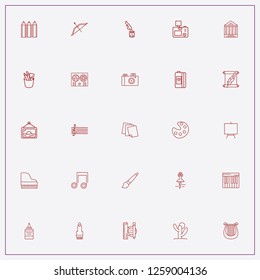 icon set about art with keywords glue, music note and scroll letter