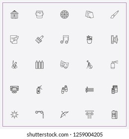 icon set about art with keywords jar of paint, paint spray and paint brush