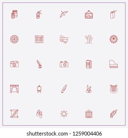 icon set about art with keywords ferris wheel, brush and sketchbook