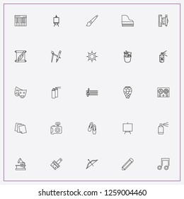 icon set about art with keywords graphic, ballet shoes and compass with pen