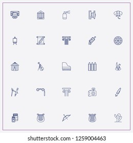 icon set about art with keywords photo camera, theater and elephant