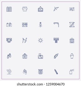 icon set about art with keywords ballet shoes, vase and wide brush