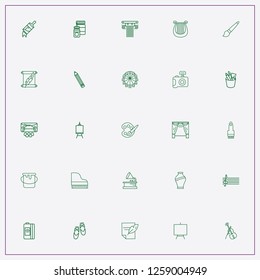 icon set about art with keywords paint brush, painting brush and sketchbook