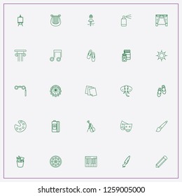 icon set about art with keywords ferris wheel, theater mask and violin