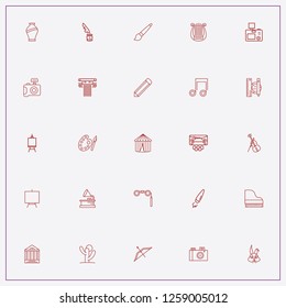 icon set about art with keywords paint brush, easel and cactus