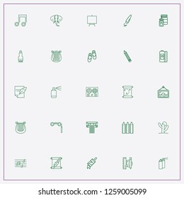 icon set about art with keywords wall picture, feather with paper and sketchbook
