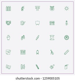 icon set about art with keywords color pencils, ballerina and color pencil