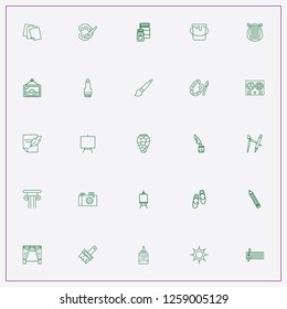 icon set about art with keywords ballet shoes, vase and sun