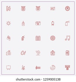 icon set about art with keywords sketchbook, color pencils and easel