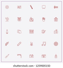 icon set about art with keywords circus tent, camera film roll and wide brush