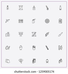 icon set about art with keywords pencil, easel and glue