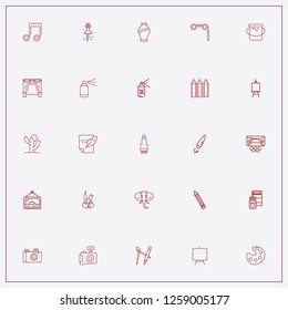 icon set about art with keywords brush, palette and vase