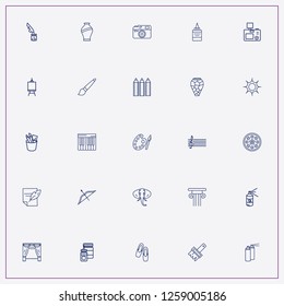icon set about art with keywords palette, cross bow and feather with paper