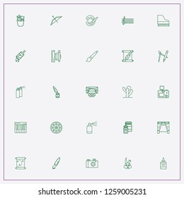 icon set about art with keywords rabbit, compass with pen and theater