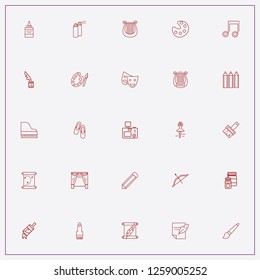 icon set about art with keywords painting brush, paint brush and cross bow