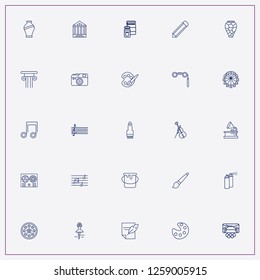 icon set about art with keywords ferris wheel, theater and paint brush
