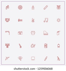 icon set about art with keywords brush, ink pot and glue