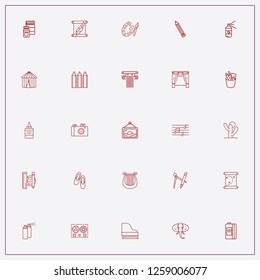 icon set about art with keywords music notes, elephant and paint spray