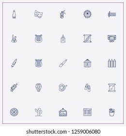 icon set about art with keywords color pencils, glue and wide brush