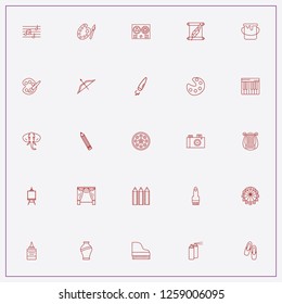 icon set about art with keywords harp, vase and elephant