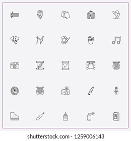 icon set about art with keywords paint brush, palette and brush