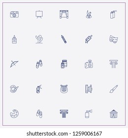 icon set about art with keywords rabbit, painting stand and circus tent