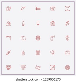 icon set about art with keywords elephant, wide brush and scroll