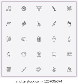 icon set about art with keywords vase, graphic and brush