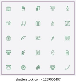 icon set about art with keywords cross bow, curtains and piano keys