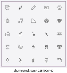 icon set about art with keywords vase, theater mask and music notes