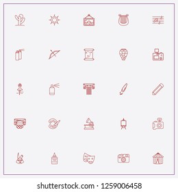 icon set about art with keywords photo camera, paint spray and rabbit