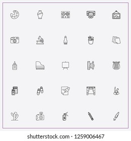 icon set about art with keywords graphic, harp and piano